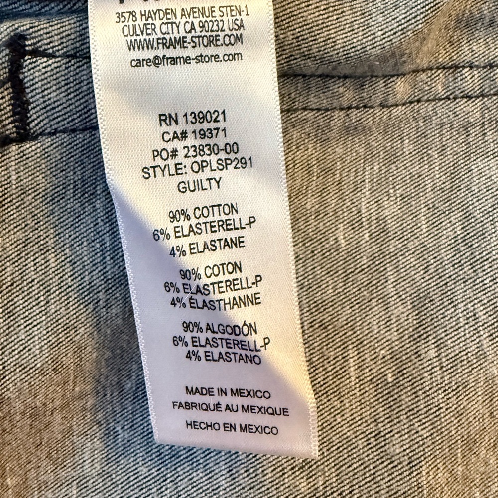 Frame Le Slim Palazzo Jeans NWT Guilty Color Size 25 - Picture 8 of 9